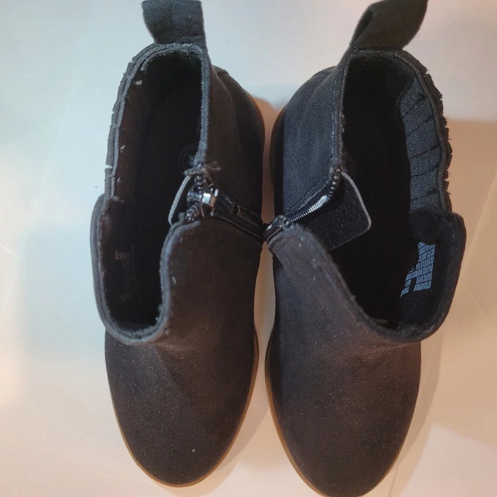 Wonder Nation Girls Kids Black Ankle Boots‎ Size US 11 Side Zip Chelsea Style